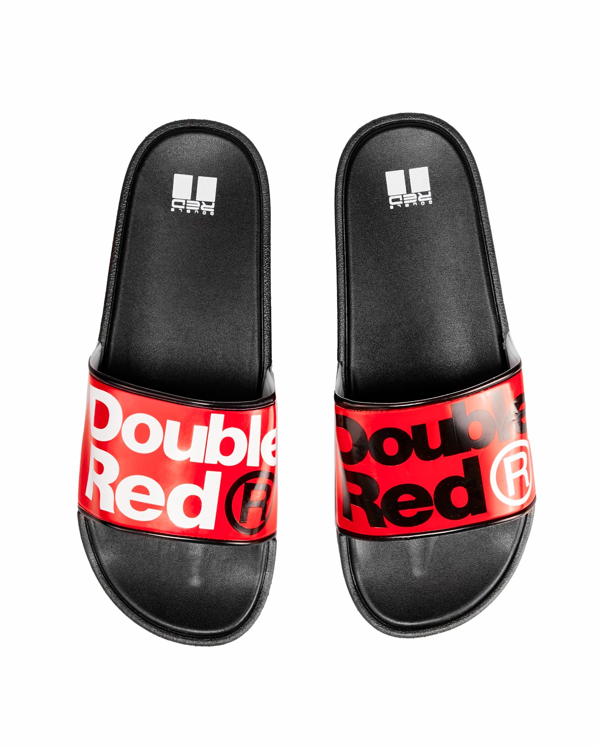 Classic DOUBLE RED Slippers Black