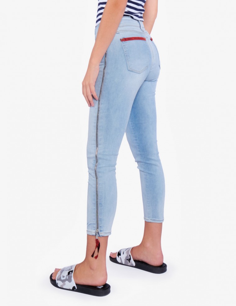 SHEIN Girls Contrast Stitch Side Stripe Jeans | SHEIN IN