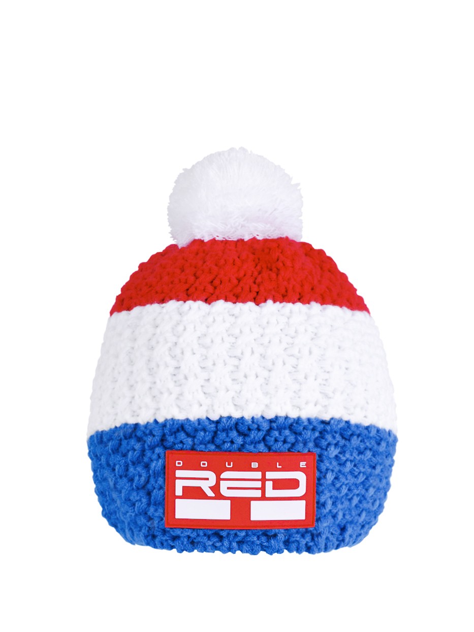 DOUBLE RED COURCHEVEL Pompom Cap Blue/White/Red
